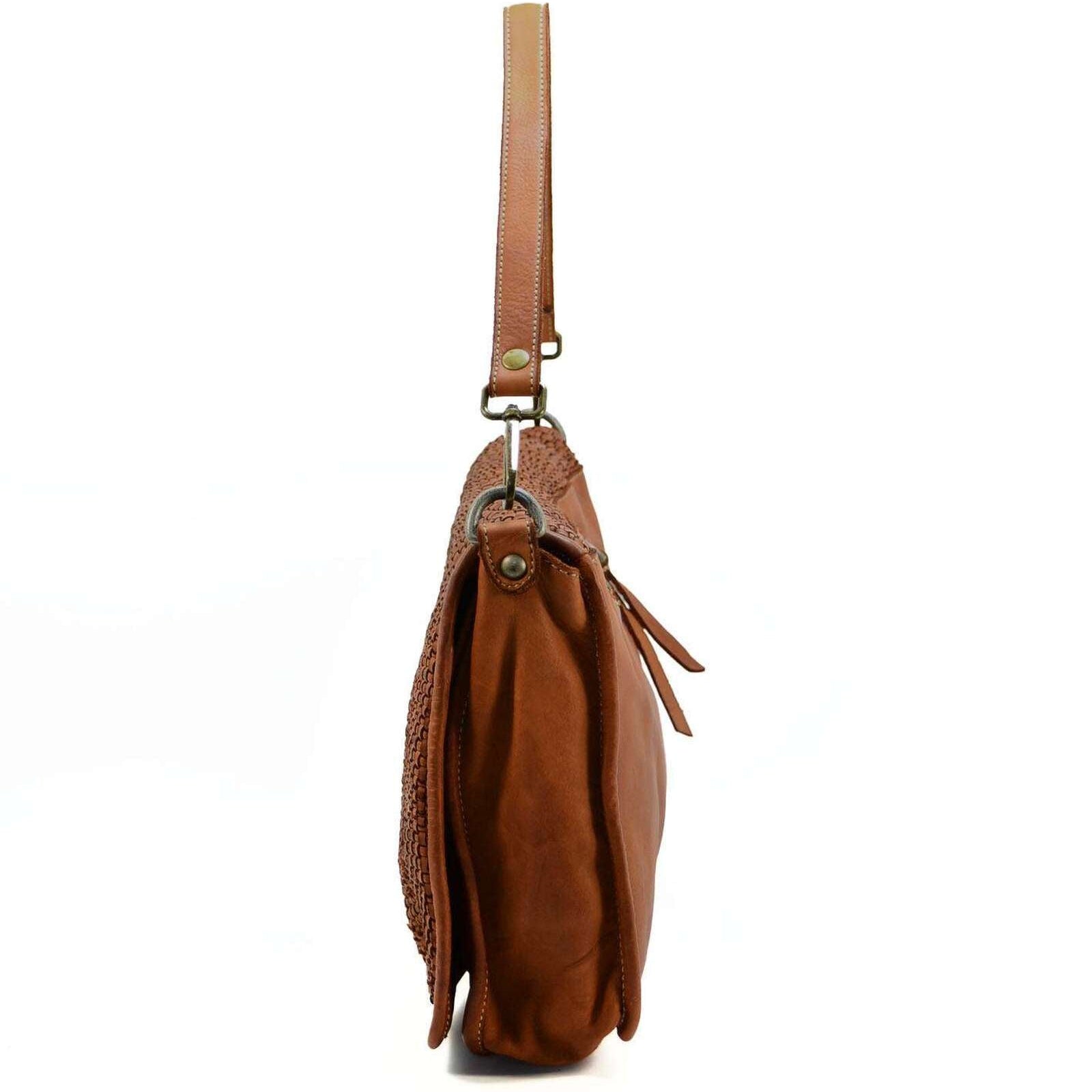 Borsa cartella patta intrecciata