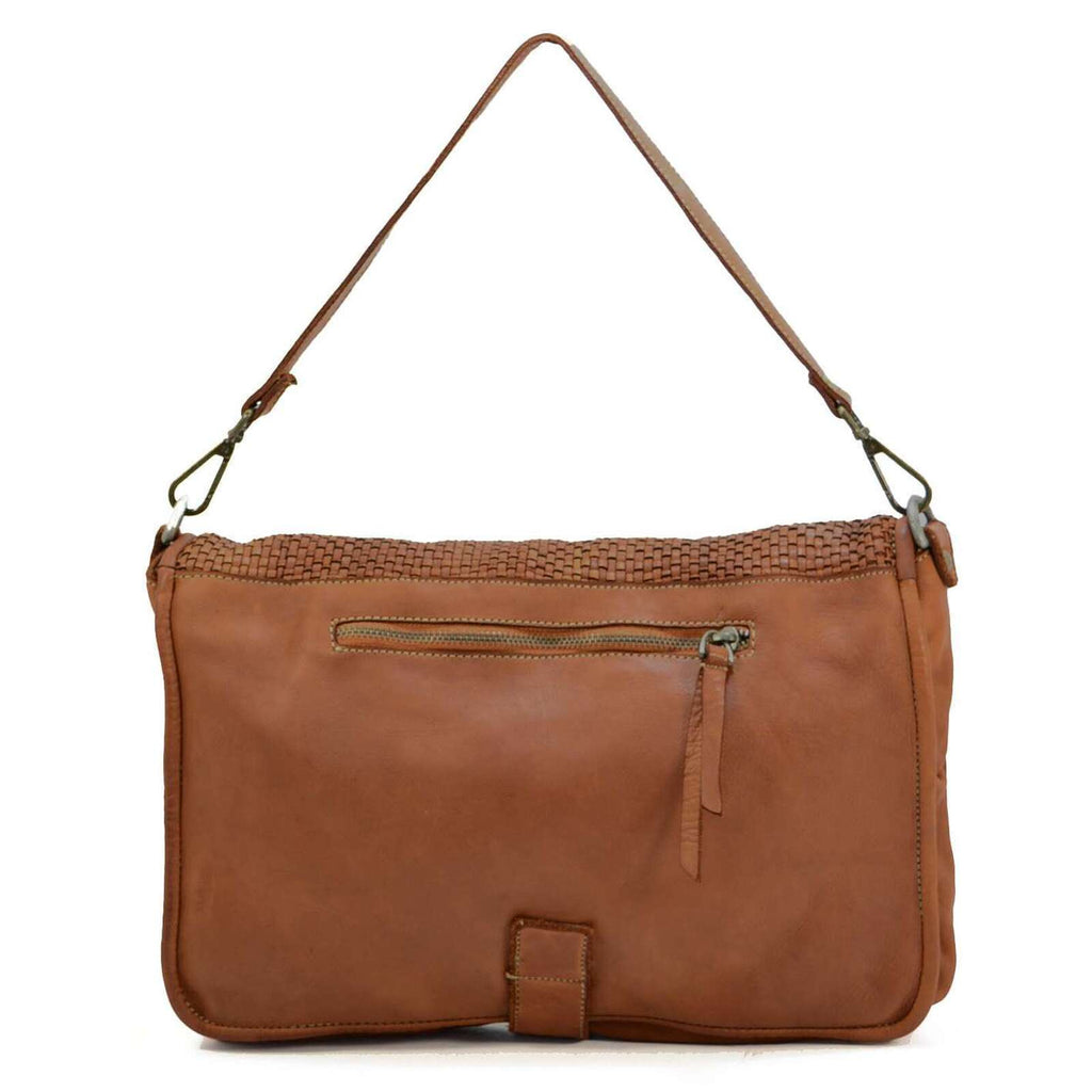 Borsa cartella patta intrecciata