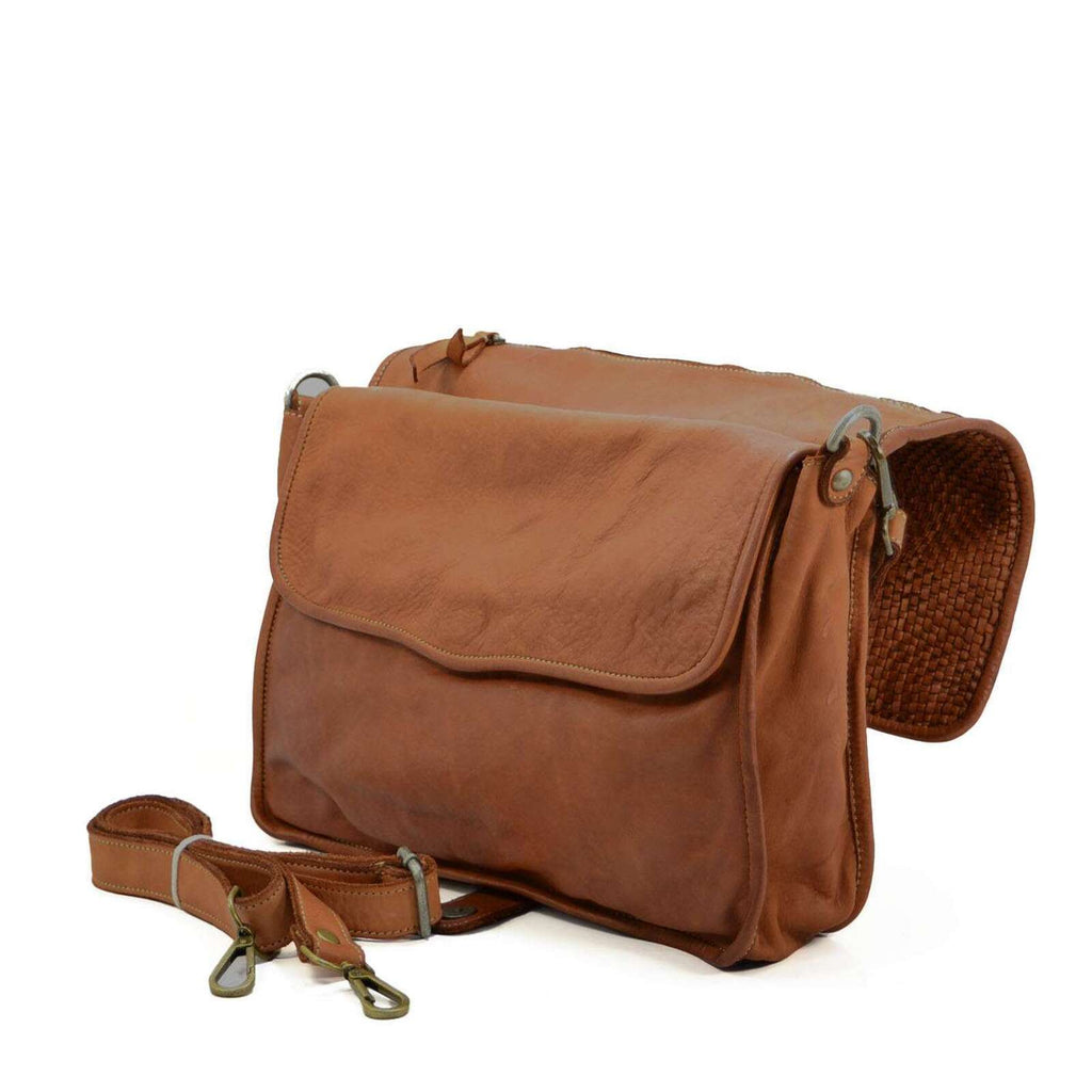 Borsa cartella patta intrecciata
