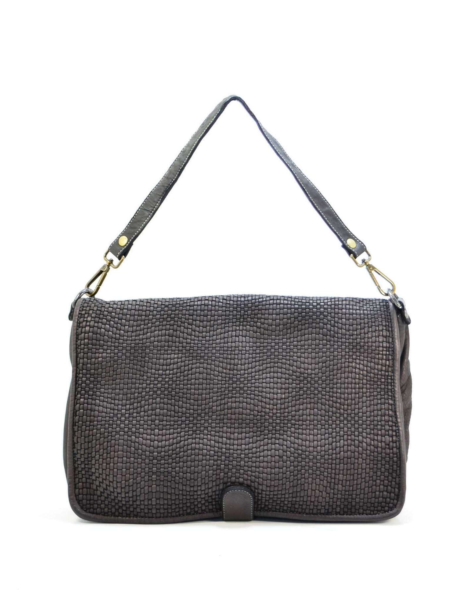 Borsa cartella patta intrecciata