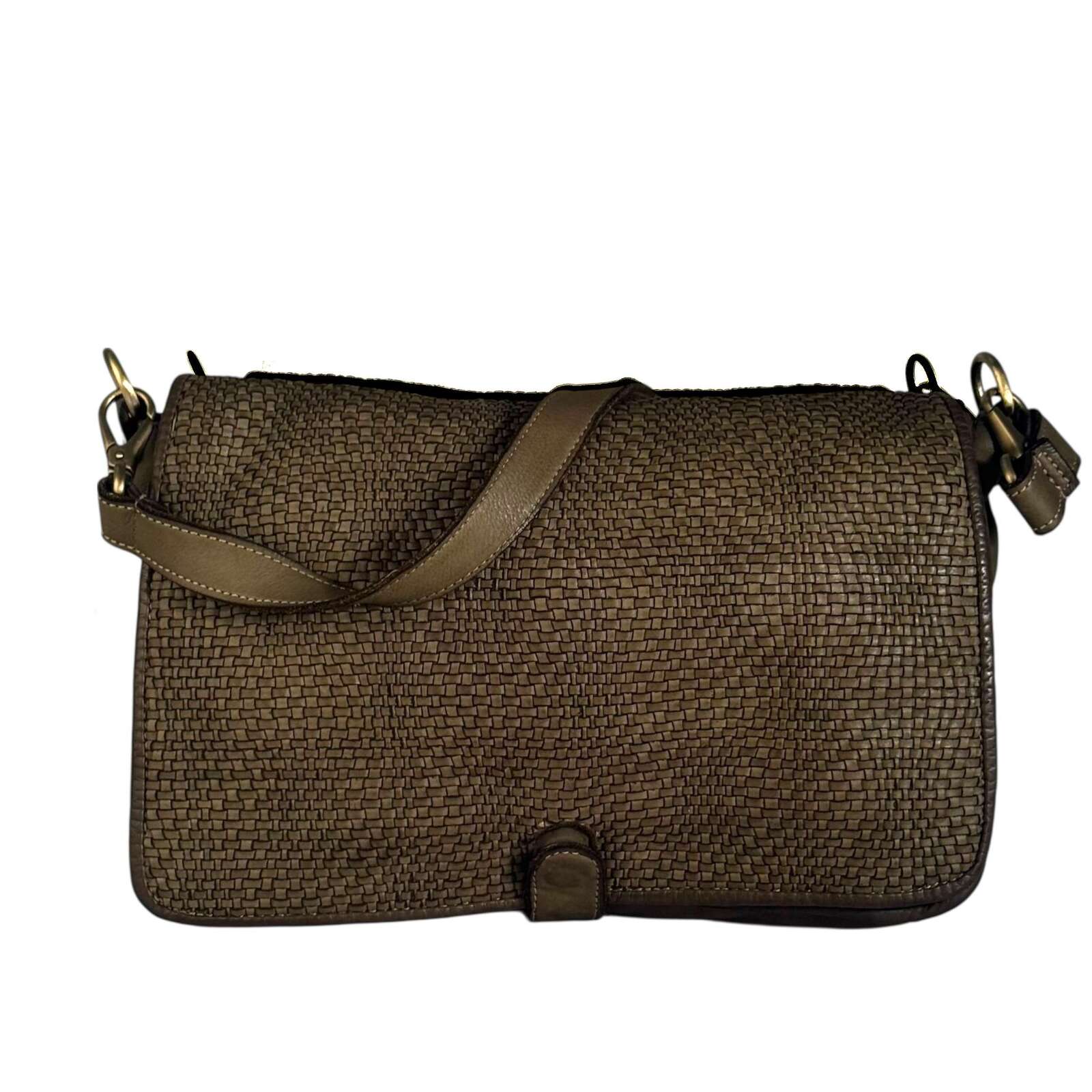 Borsa cartella patta intrecciata