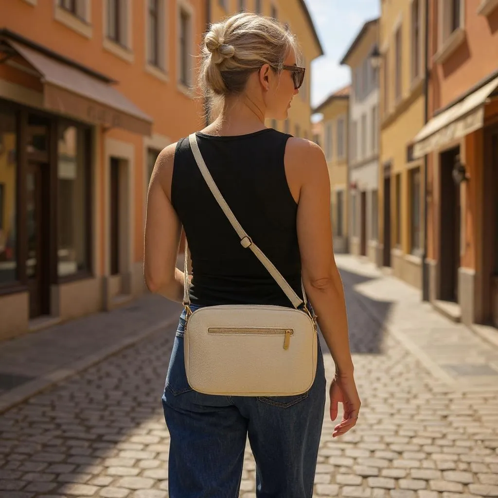 Borsetta in vera pelle due zip media