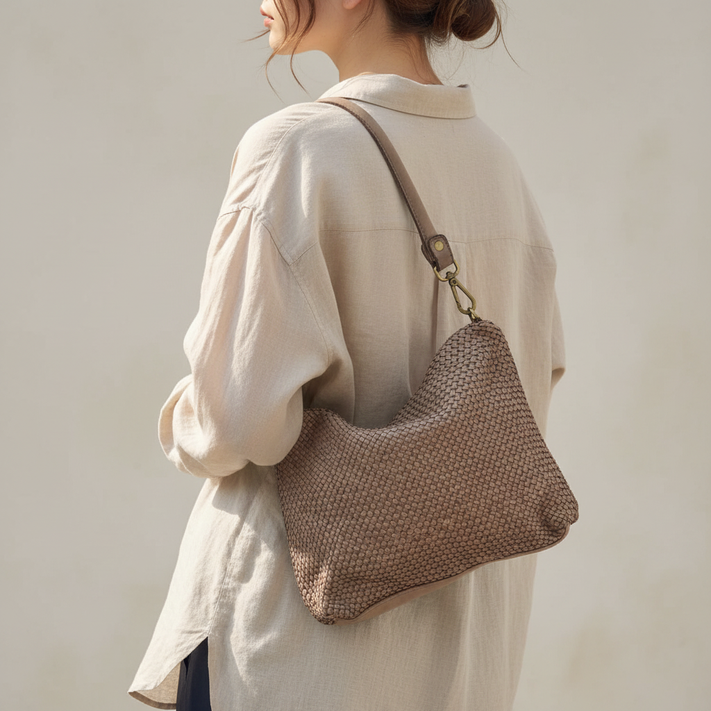 Borsa intreccio vera pelle Samy