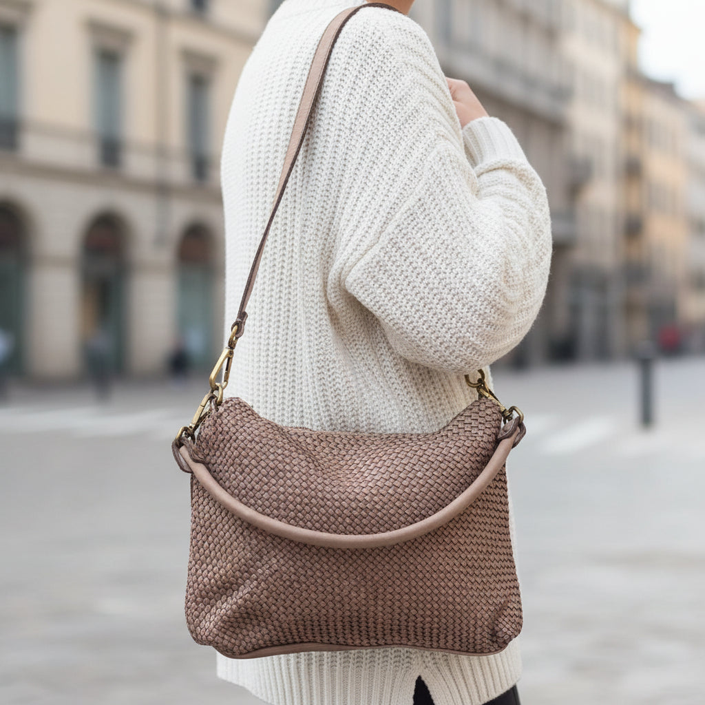 Borsa intreccio vera pelle Samy