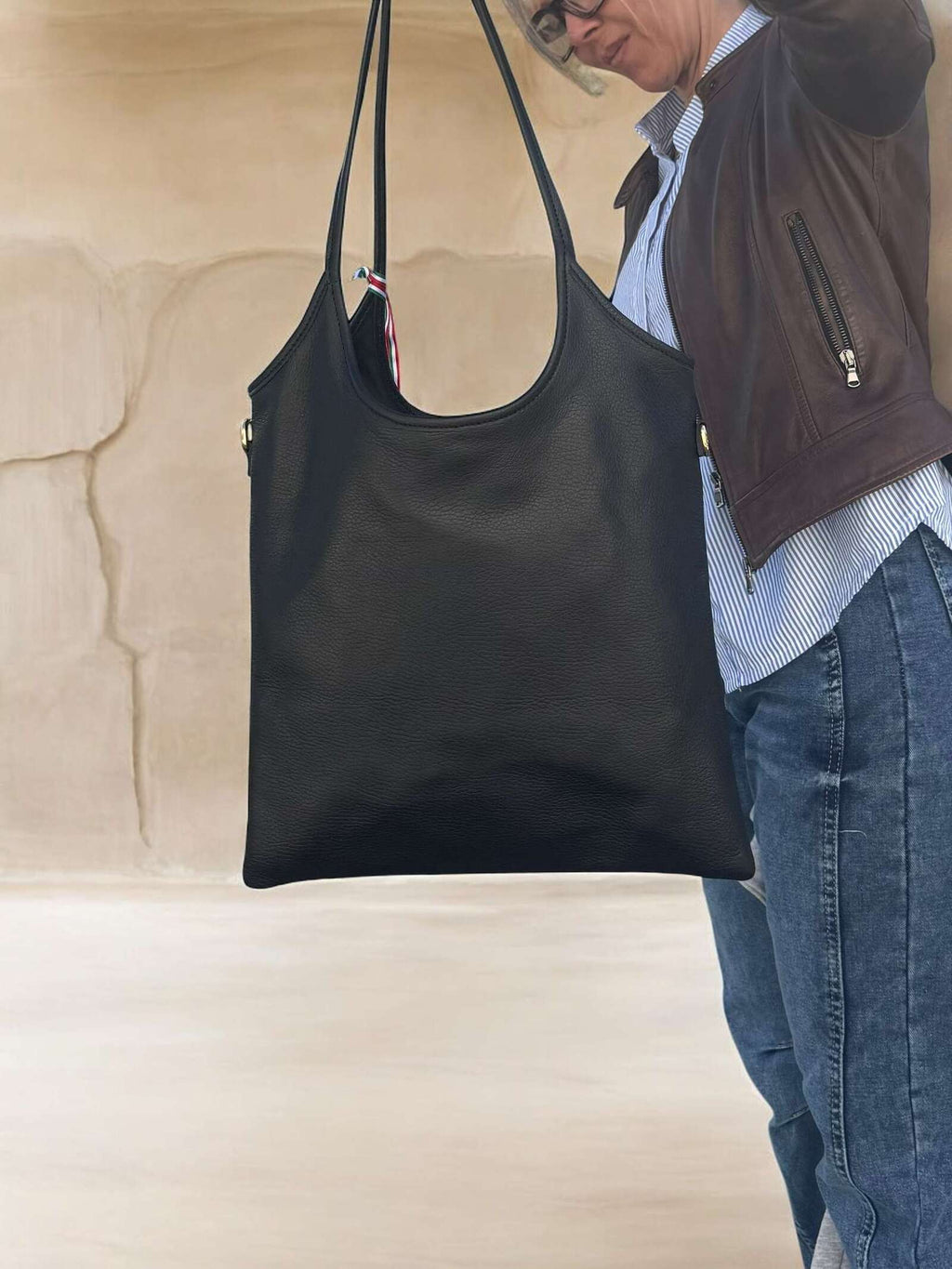 Borsa in vera pelle simple