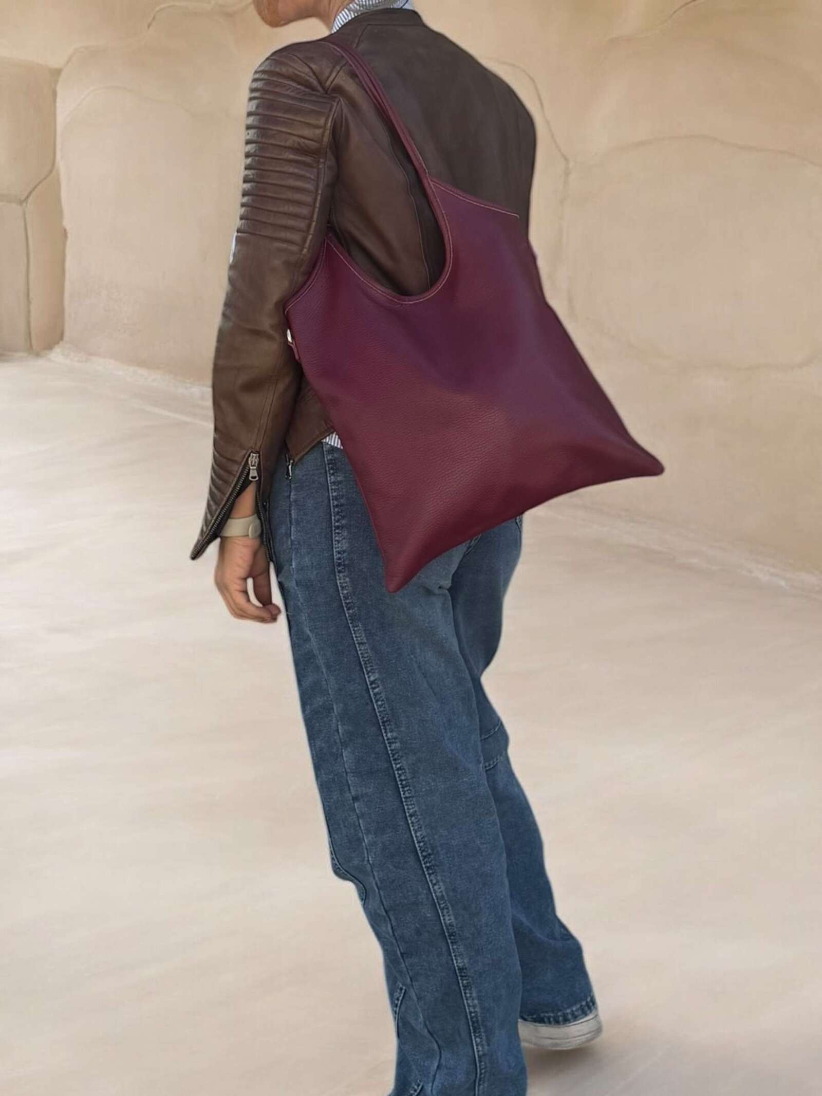 Borsa in vera pelle simple