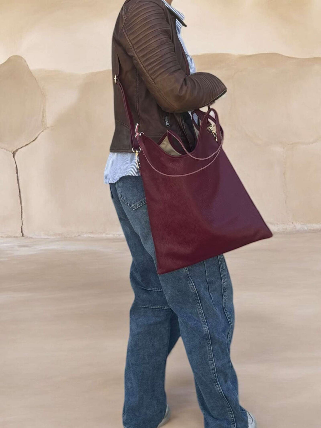 Borsa in vera pelle simple