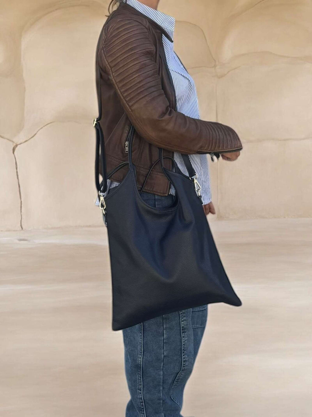 Borsa in vera pelle simple