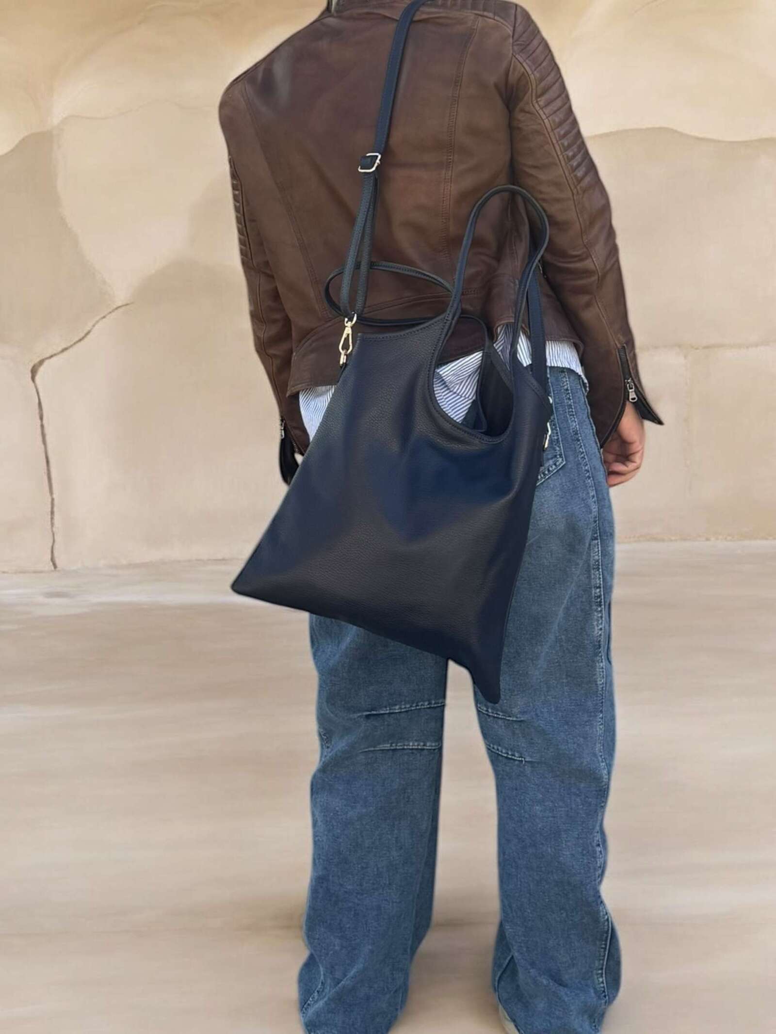 Borsa in vera pelle simple