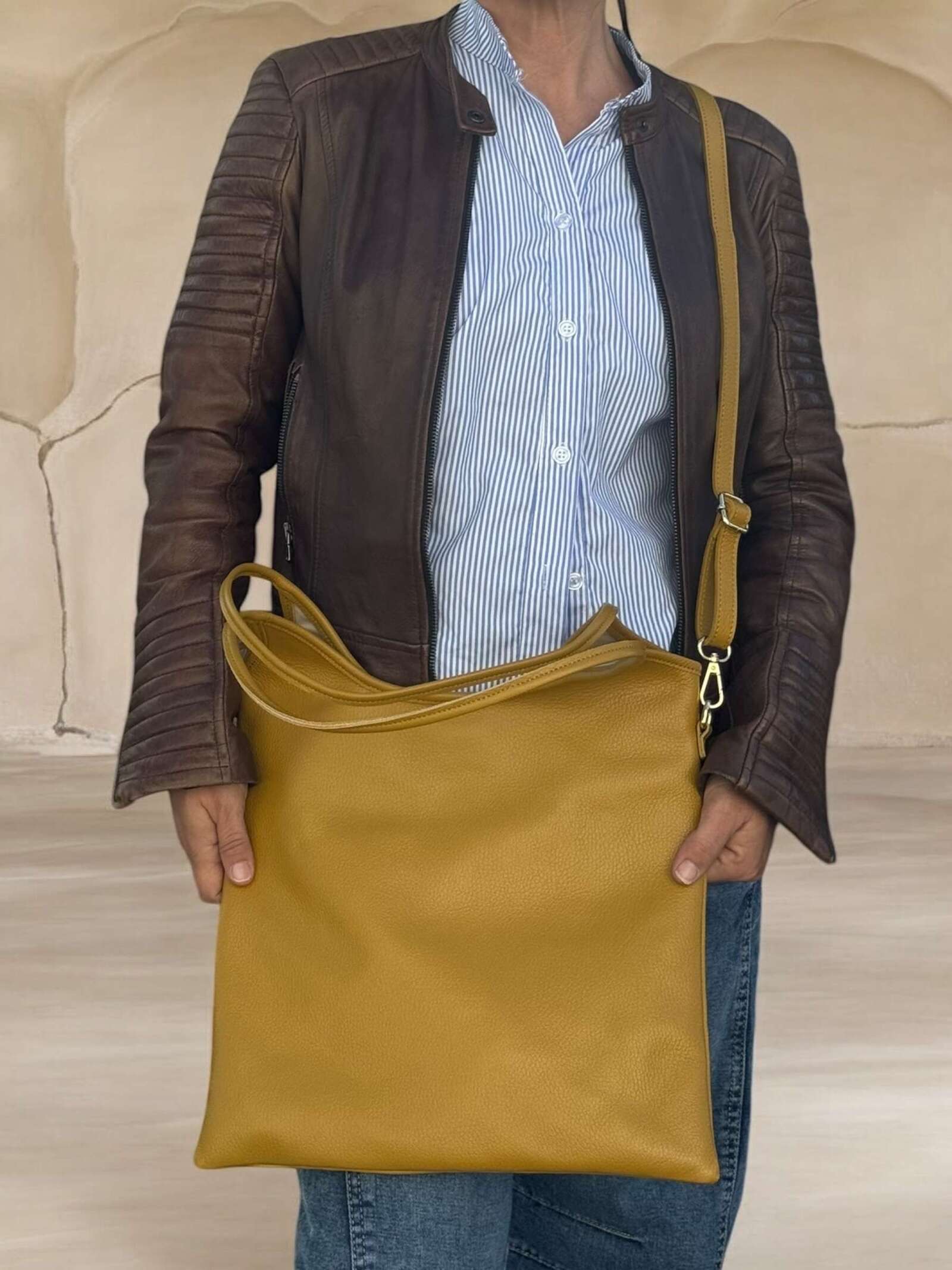 Borsa in vera pelle simple
