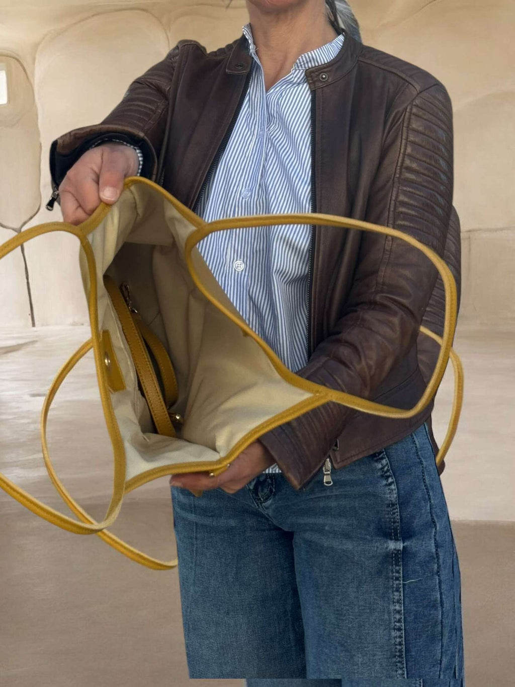 Borsa in vera pelle simple