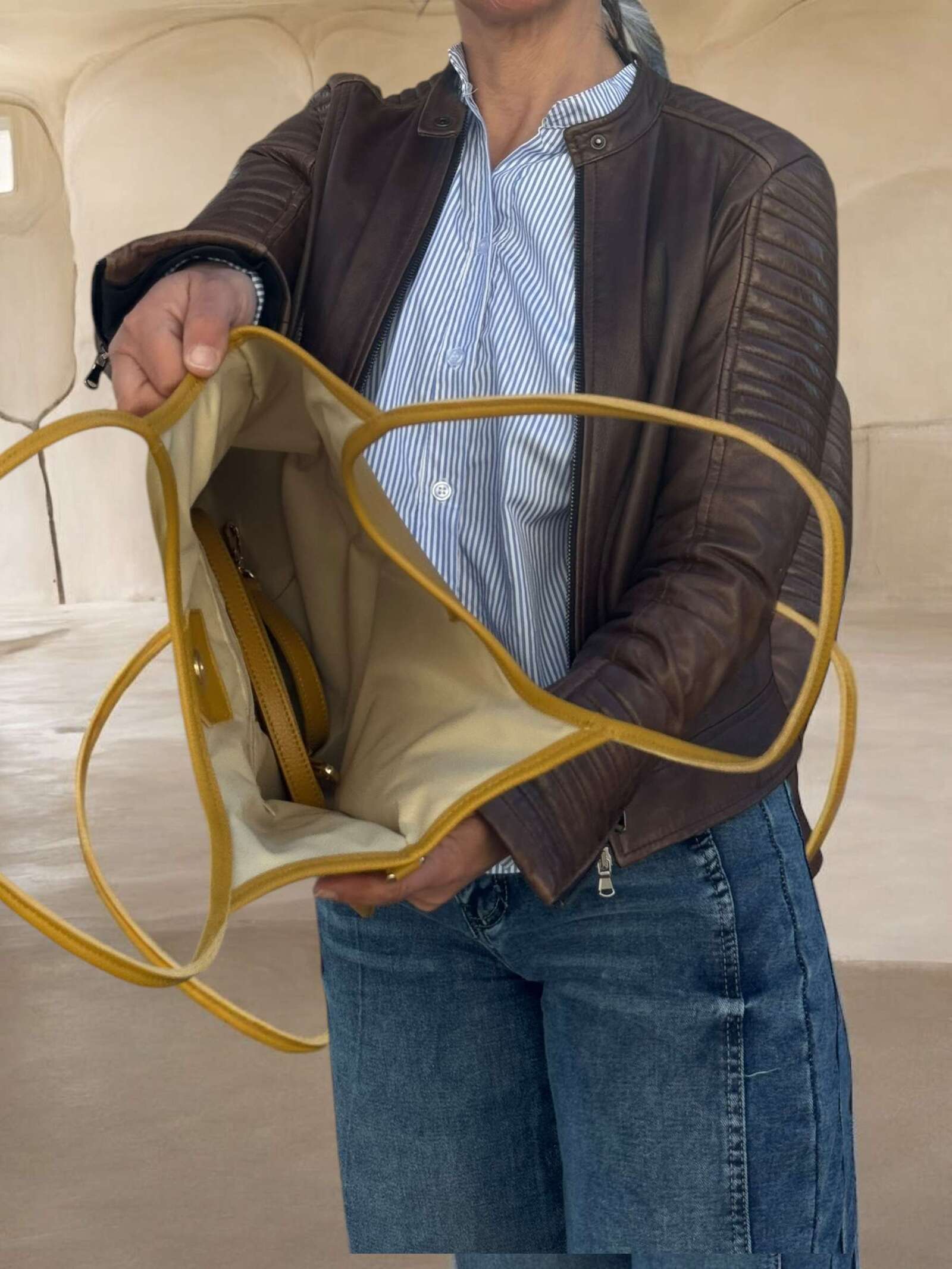 Borsa in vera pelle simple