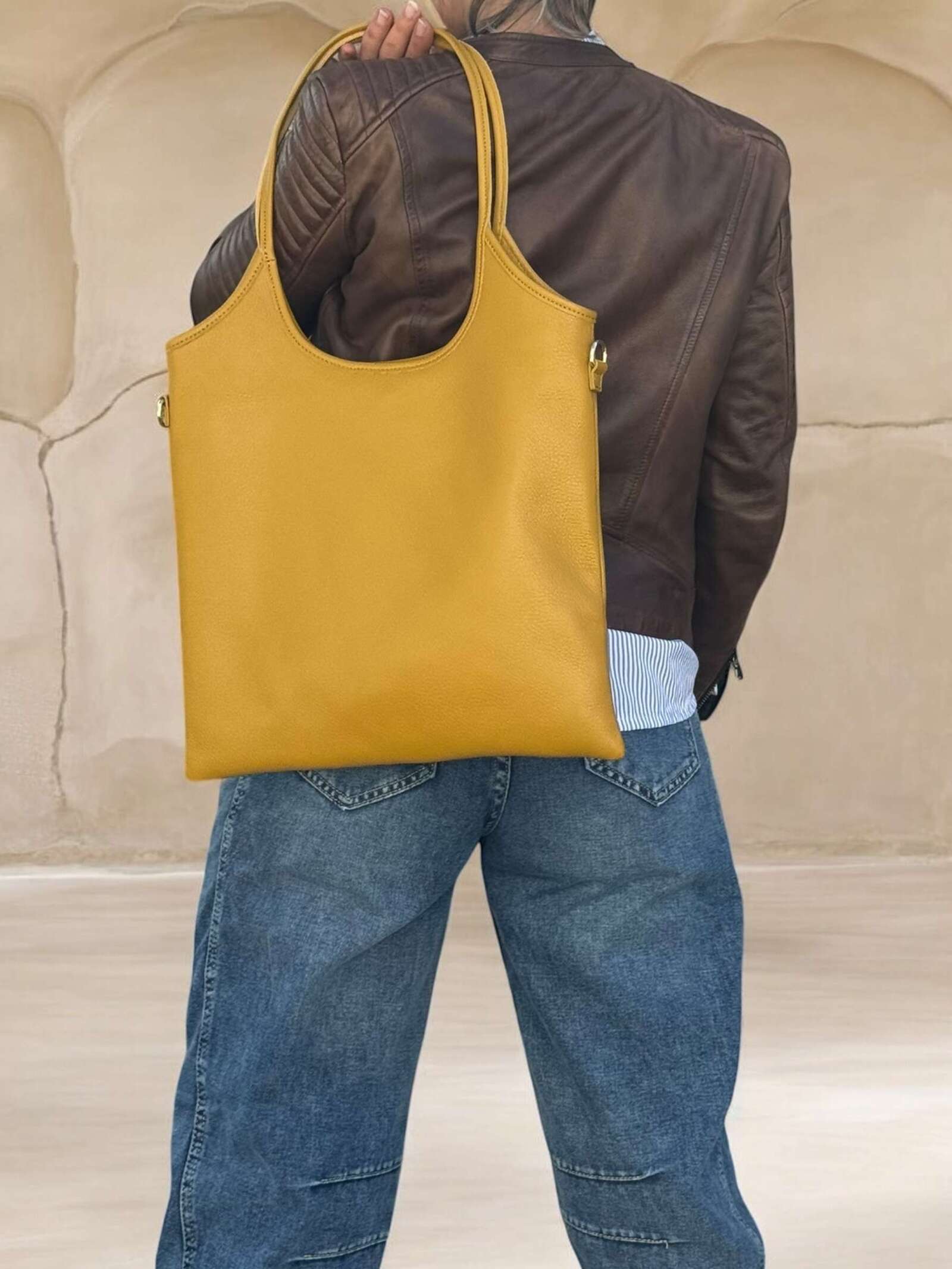 Borsa in vera pelle simple