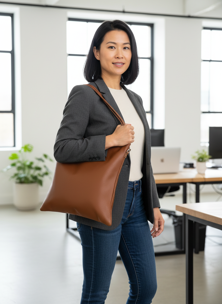 Borsa in vera pelle simple