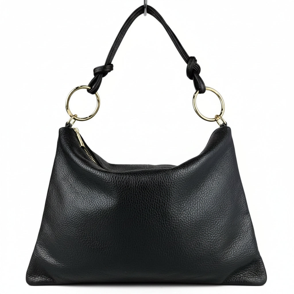 Borsa in vera pelle con Anelli oro