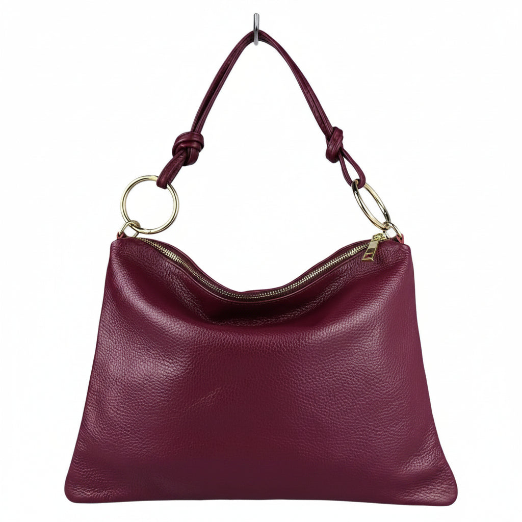 Borsa in vera pelle con Anelli oro