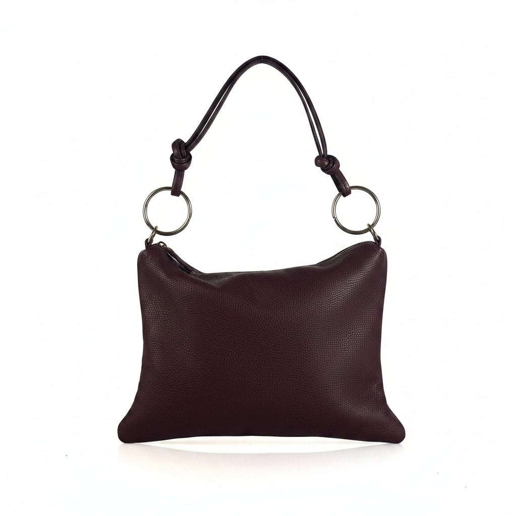 Borsa in vera pelle con Anelli oro