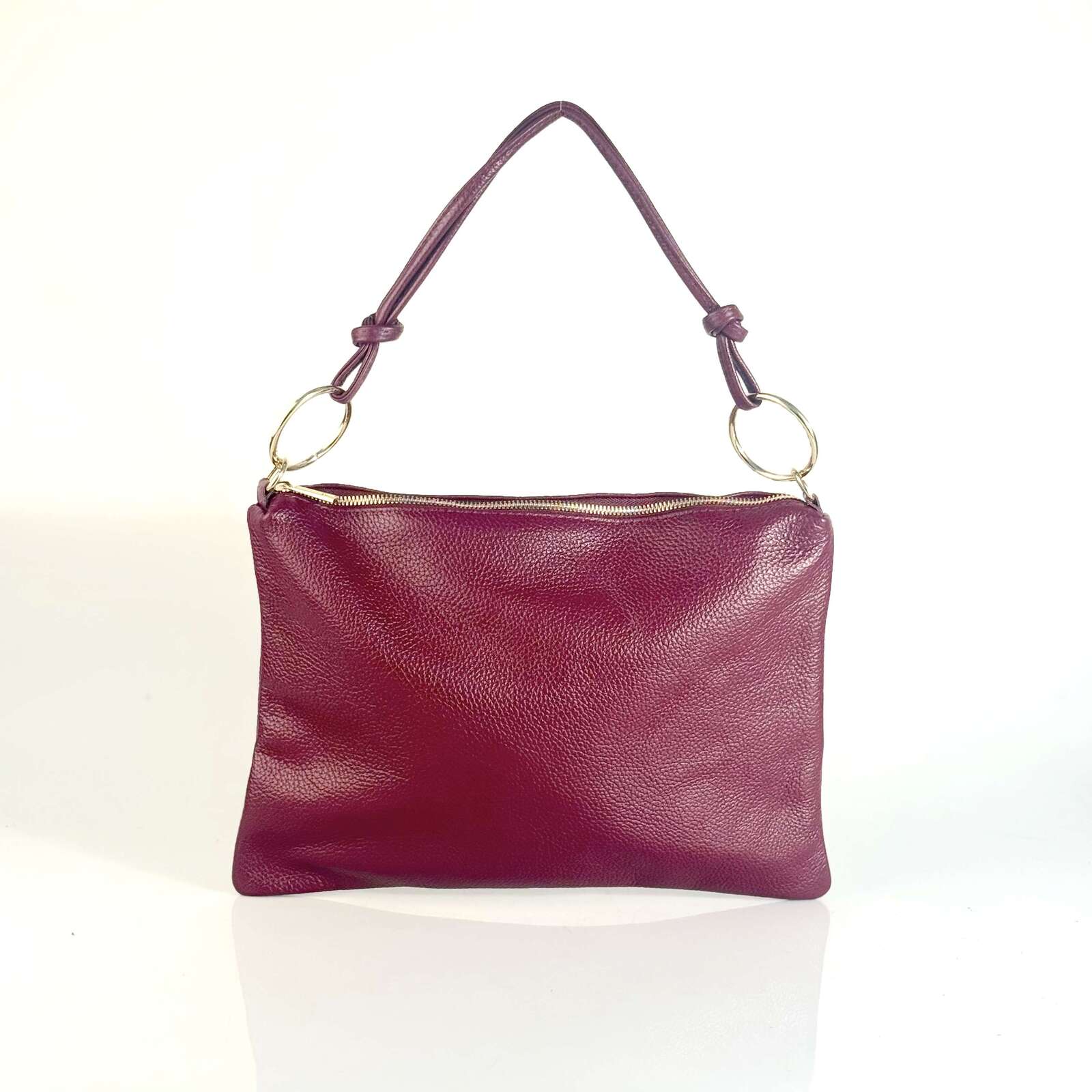 Borsa in vera pelle con Anelli oro