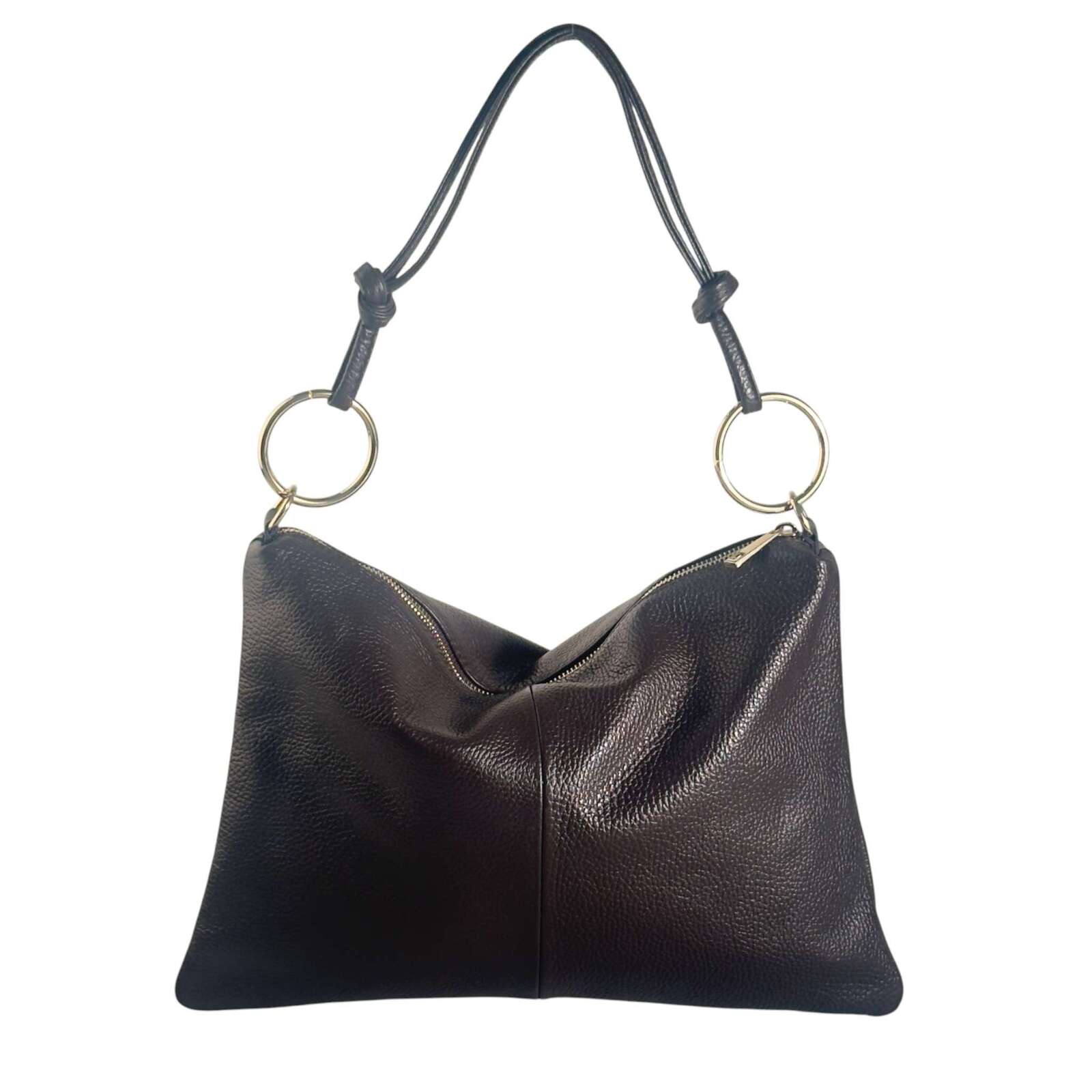 Borsa in vera pelle con Anelli oro