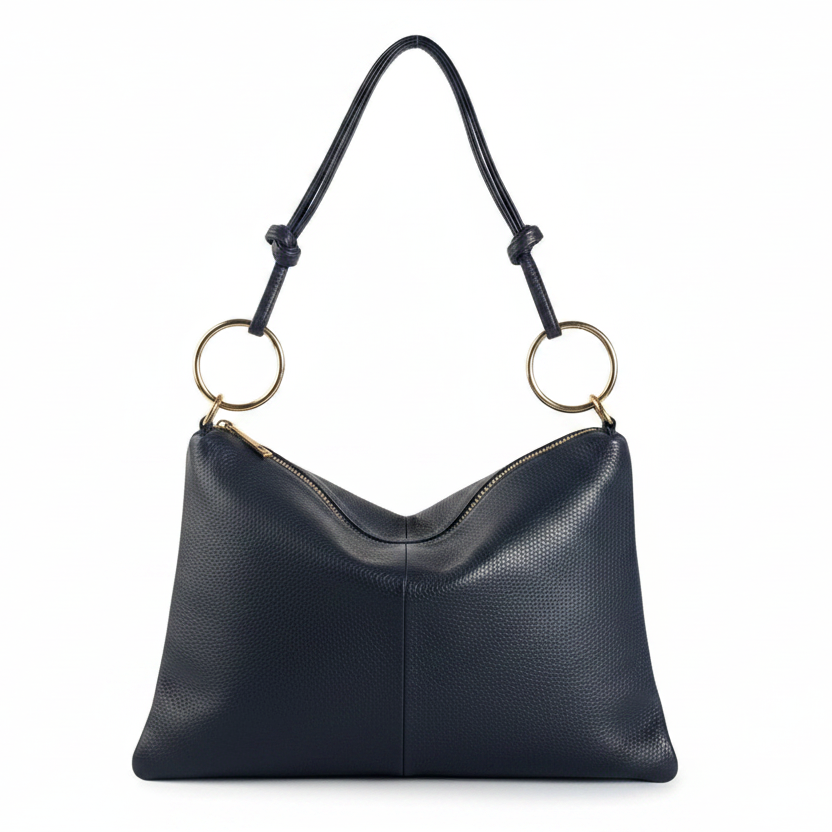 Borsa in vera pelle con Anelli oro