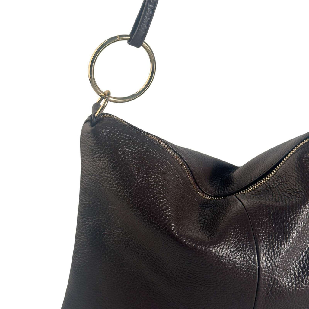 Borsa in vera pelle con Anelli oro