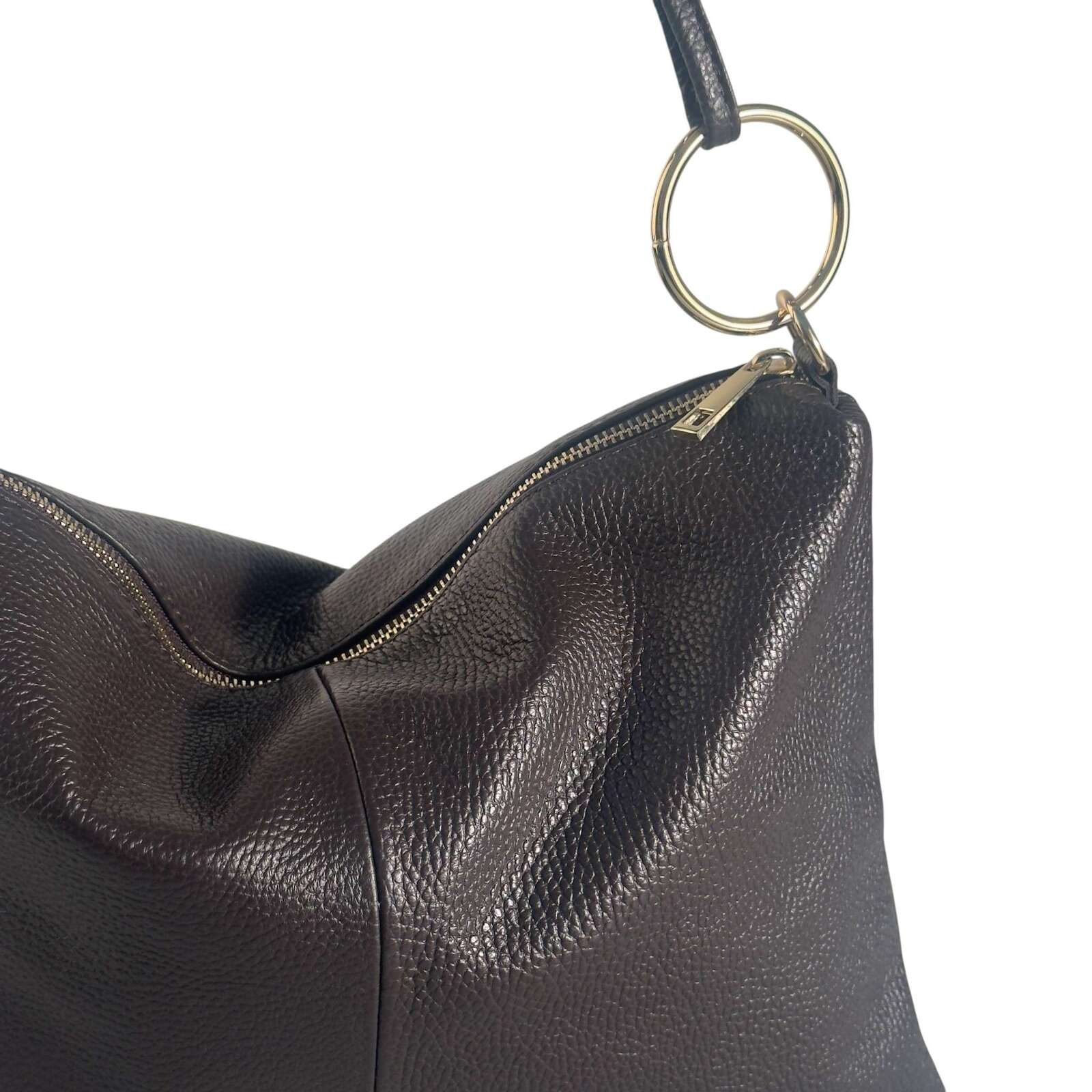 Borsa in vera pelle con Anelli oro