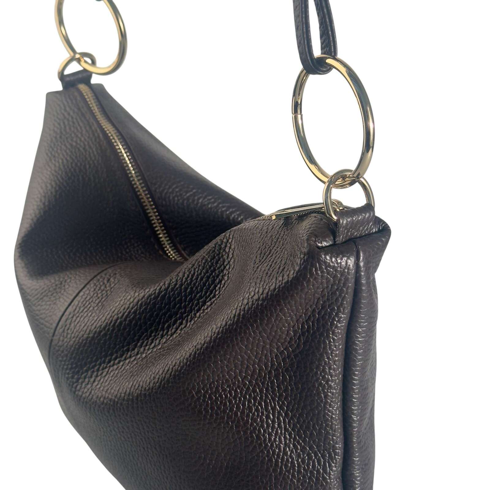 Borsa in vera pelle con Anelli oro