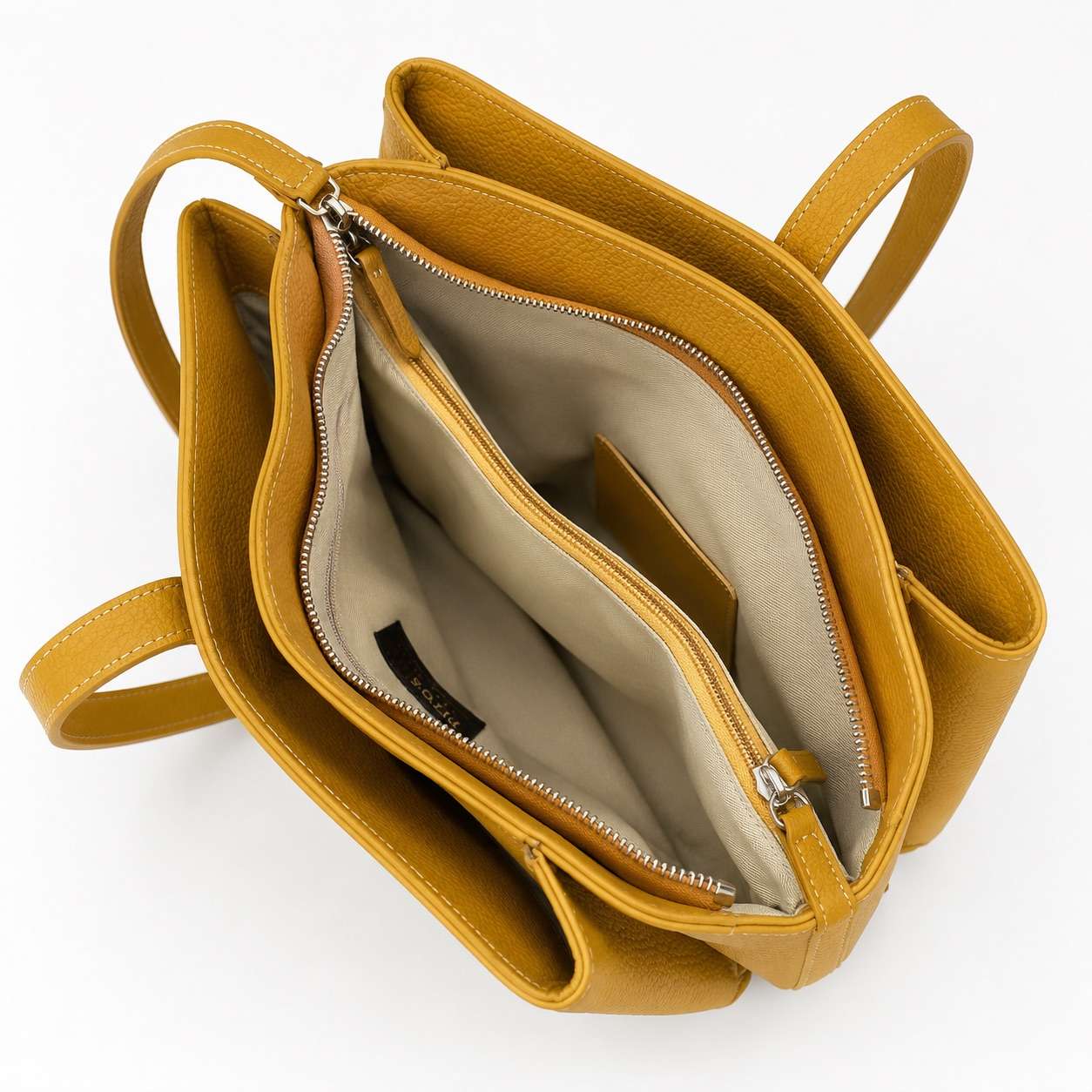 Borsa donna in vera pelle multizip