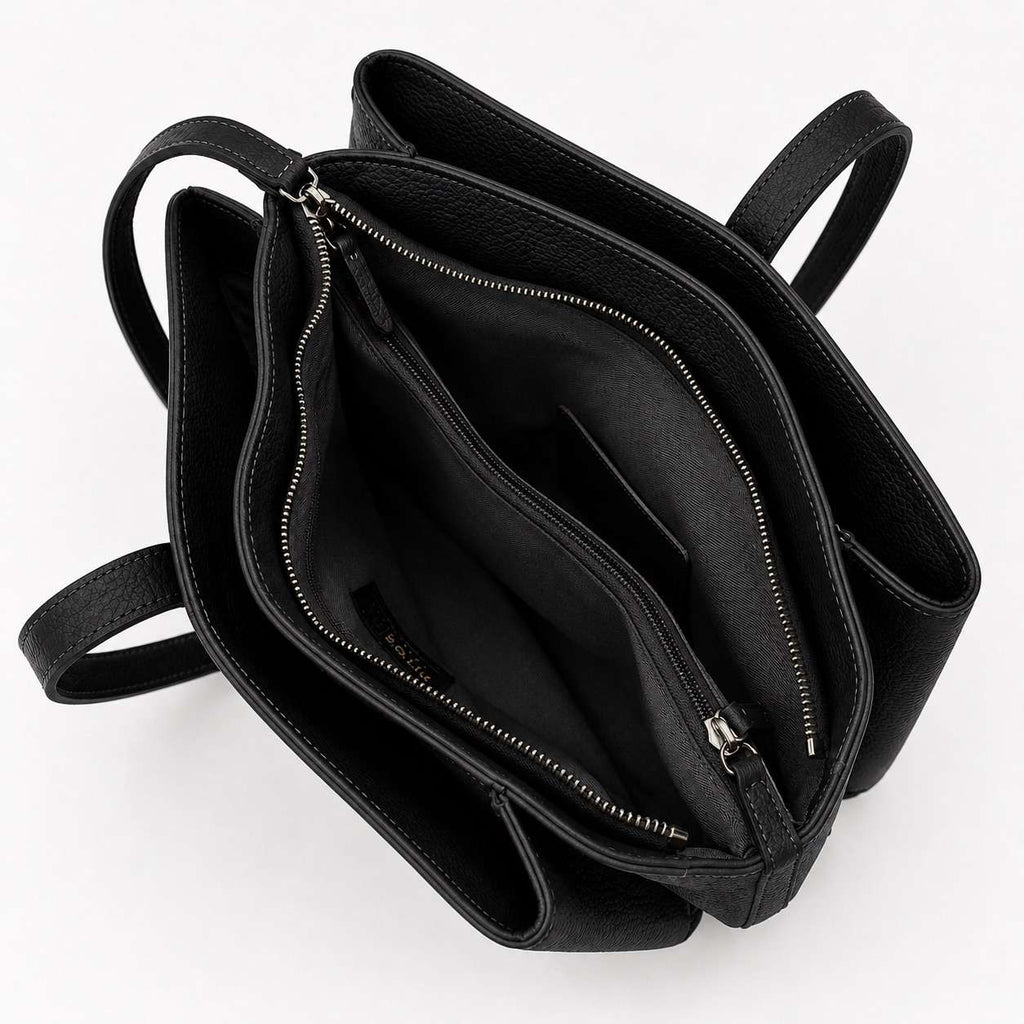 Borsa donna in vera pelle multizip
