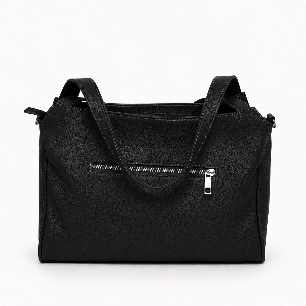 Borsa donna in vera pelle multizip