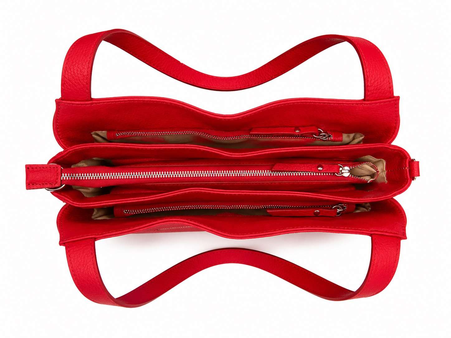 Borsa donna in vera pelle multizip