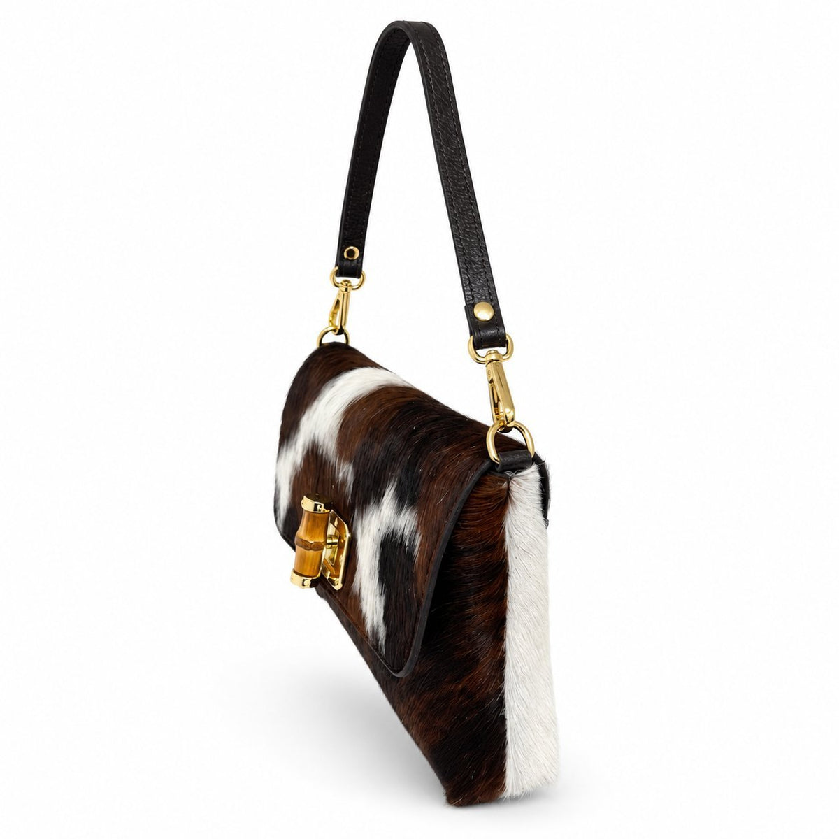 Borsa Bamboo in cavallino media SCURA - Pito’s|Bag