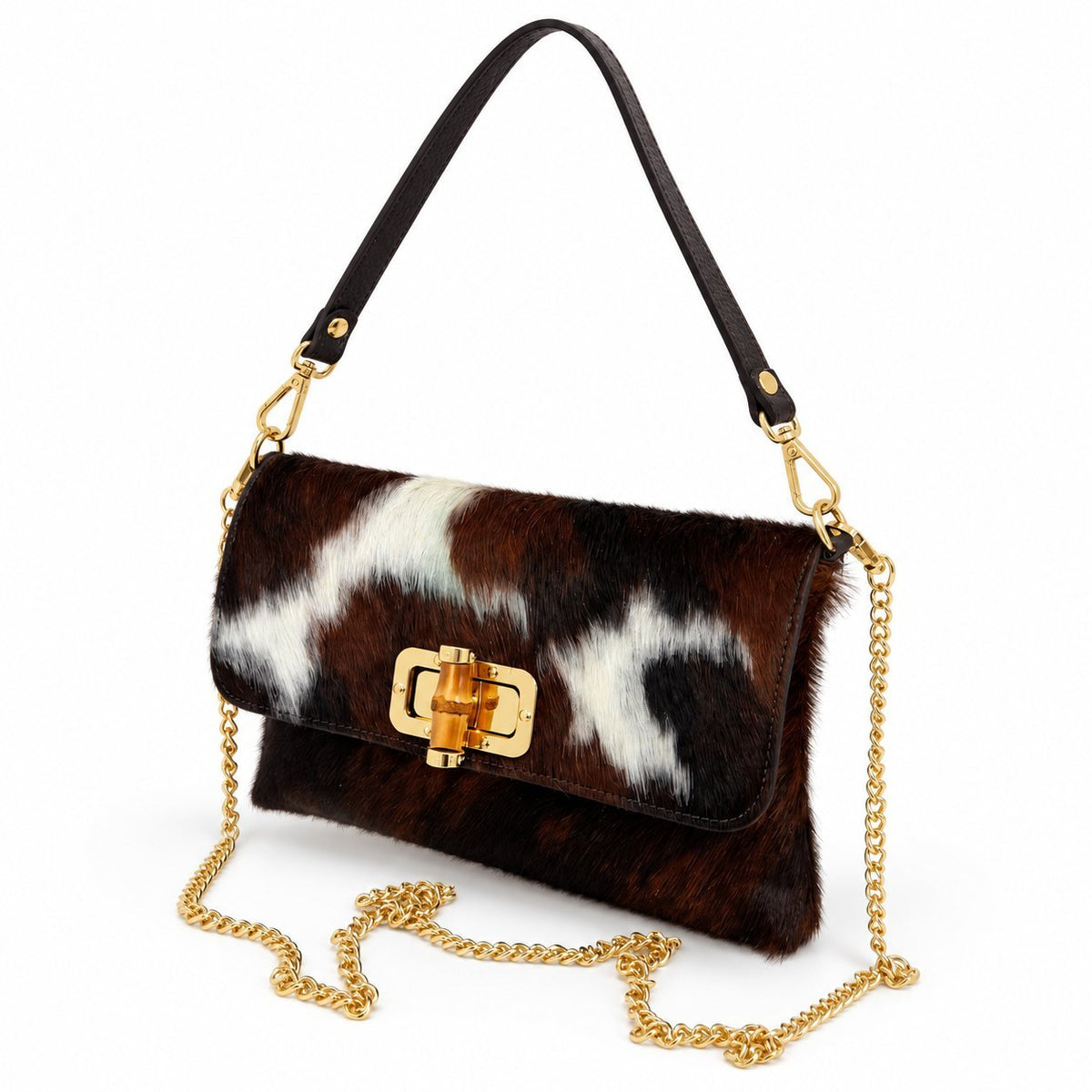 Borsa Bamboo in cavallino media SCURA - Pito’s|Bag