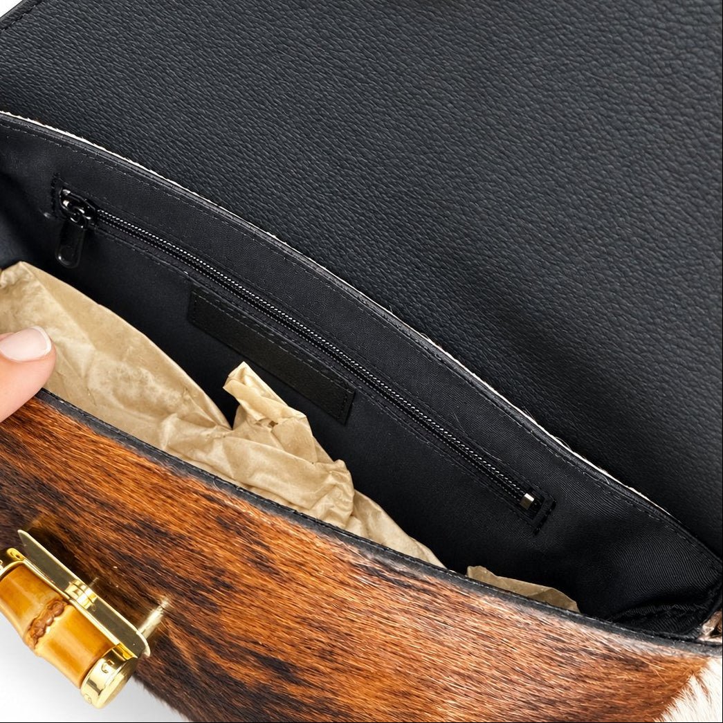 Borsa Bamboo in cavallino media SCURA - Pito’s|Bag
