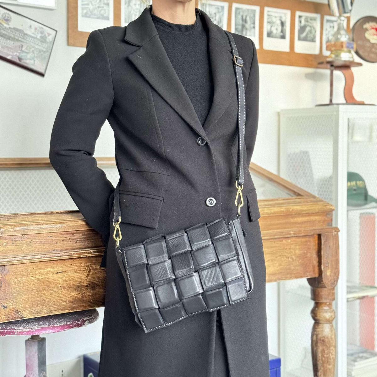 Borsa cartella modello quadretti in pelle - Pito’s|Bag