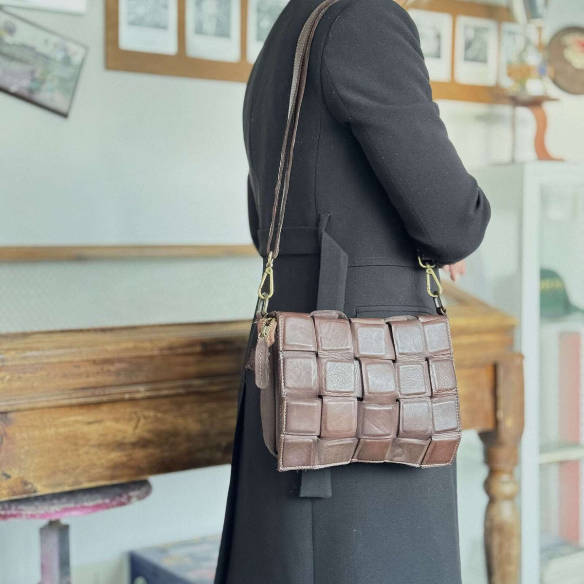 Borsa cartella modello quadretti in pelle - Pito’s|Bag