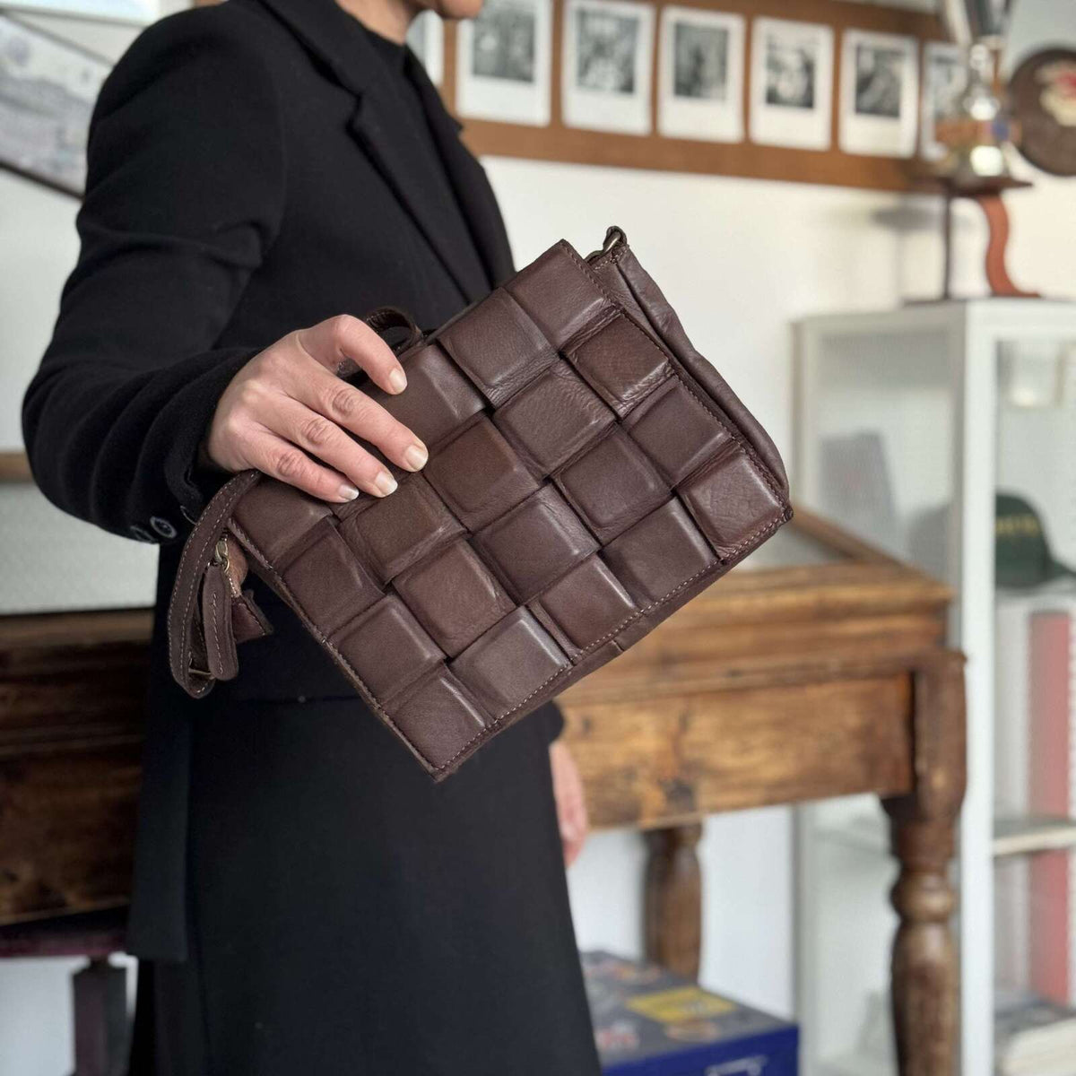 Borsa cartella modello quadretti in pelle - Pito’s|Bag