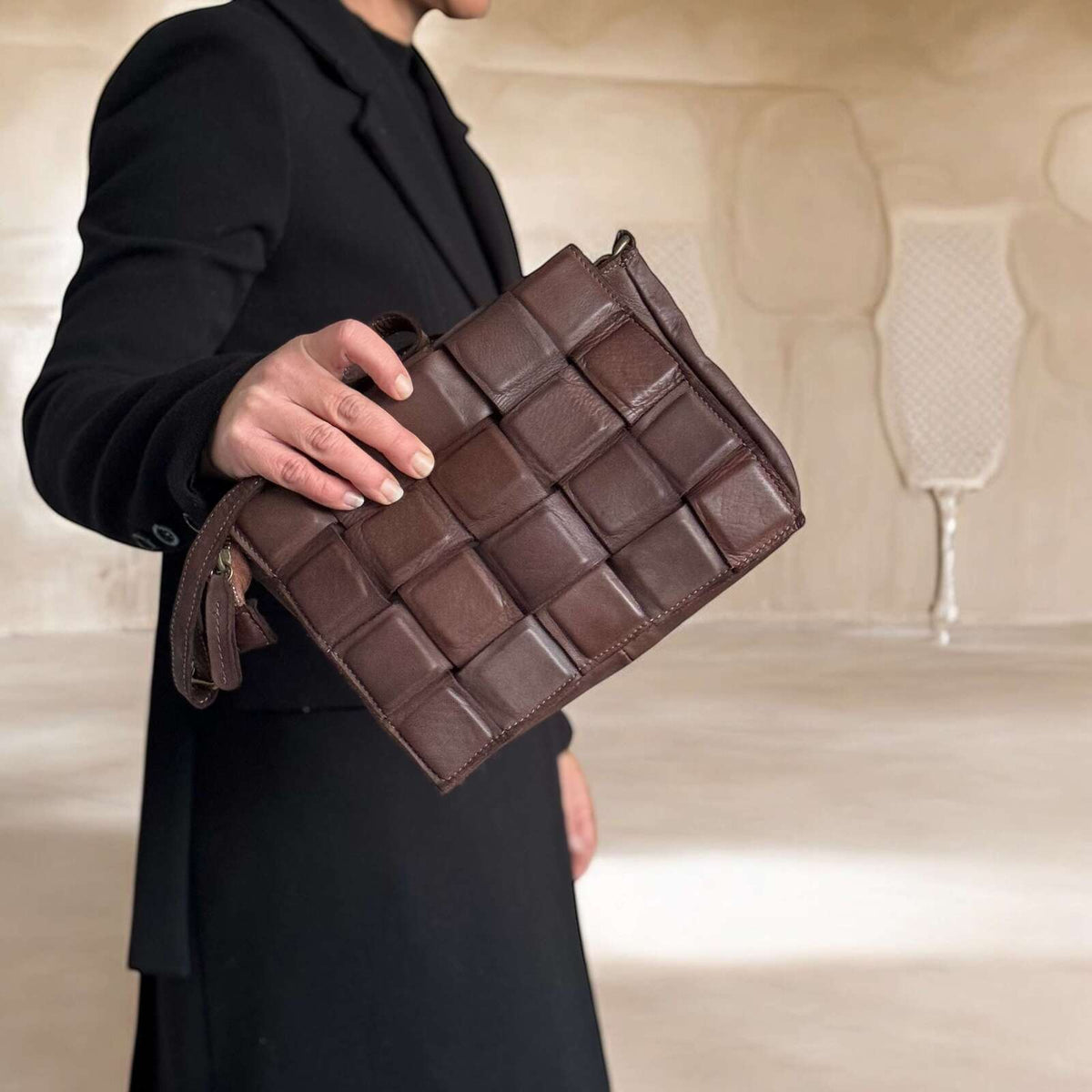 Borsa cartella modello quadretti in pelle - Pito’s|Bag