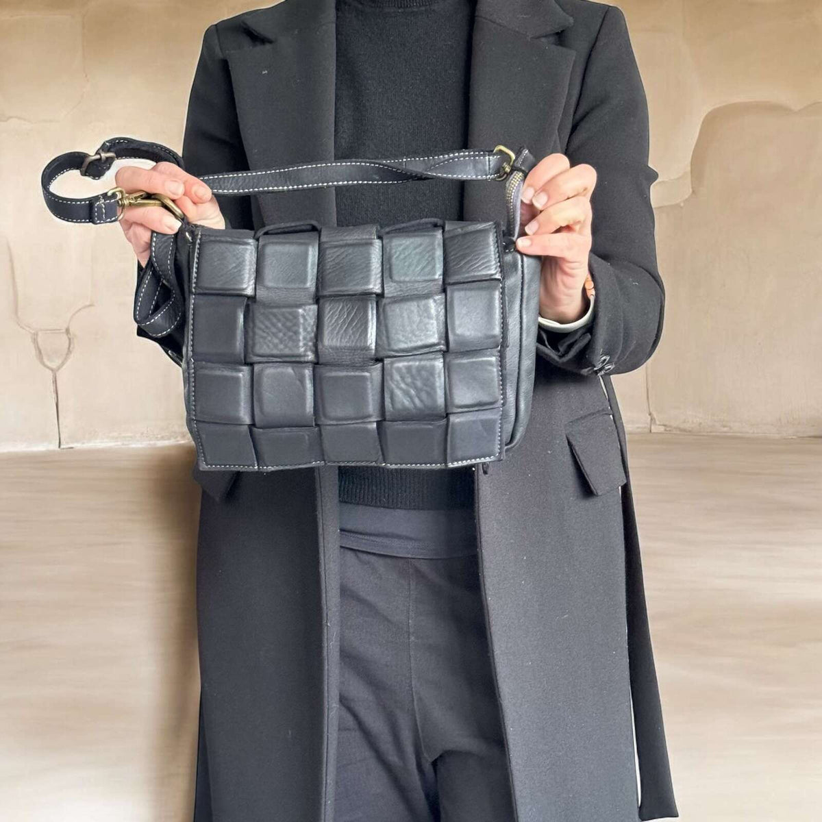 Borsa cartella modello quadretti in pelle - Pito’s|Bag