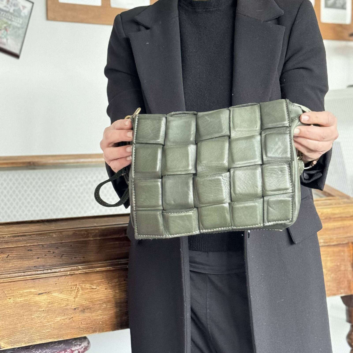 Borsa cartella modello quadretti in pelle - Pito’s|Bag