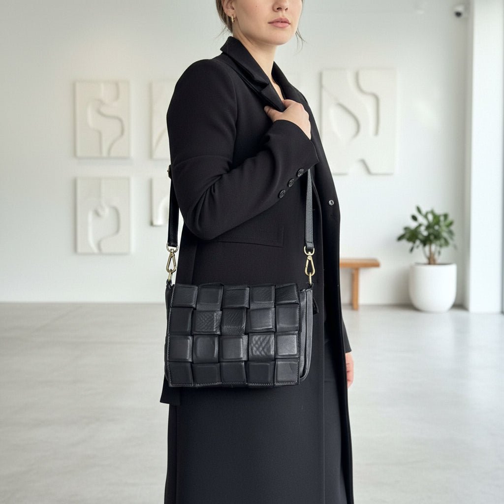 Borsa cartella modello quadretti in pelle - Pito’s|Bag