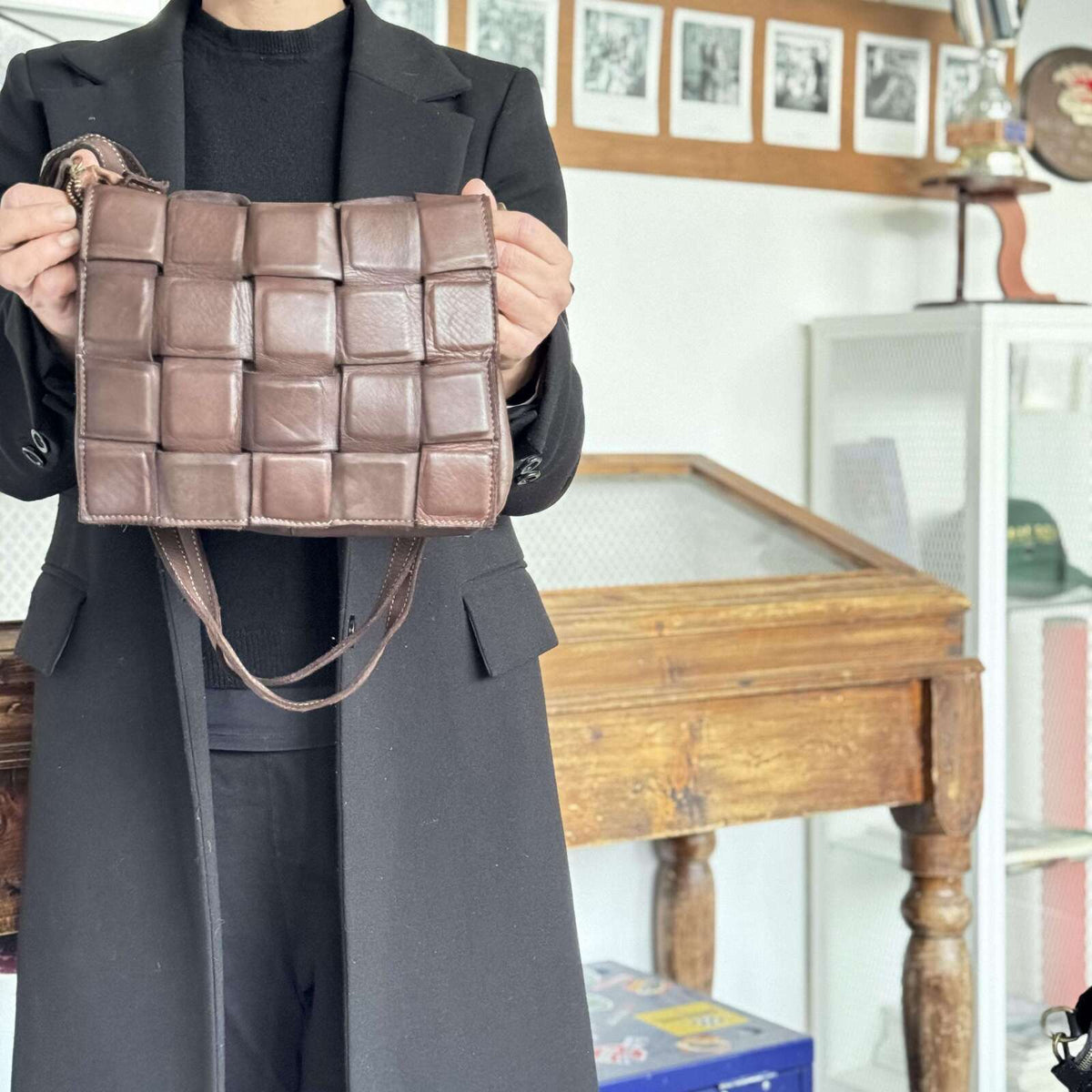 Borsa cartella modello quadretti in pelle - Pito’s|Bag