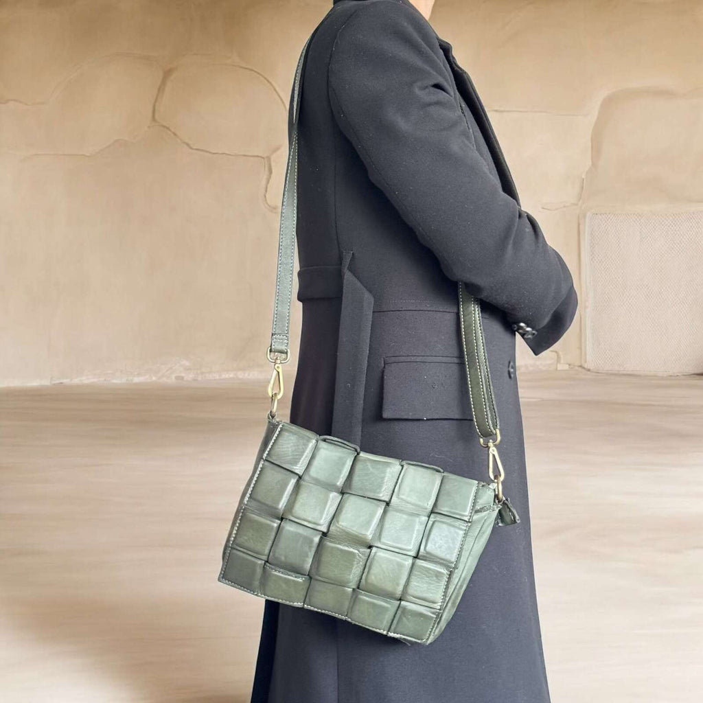 Borsa cartella modello quadretti in pelle - Pito’s|Bag