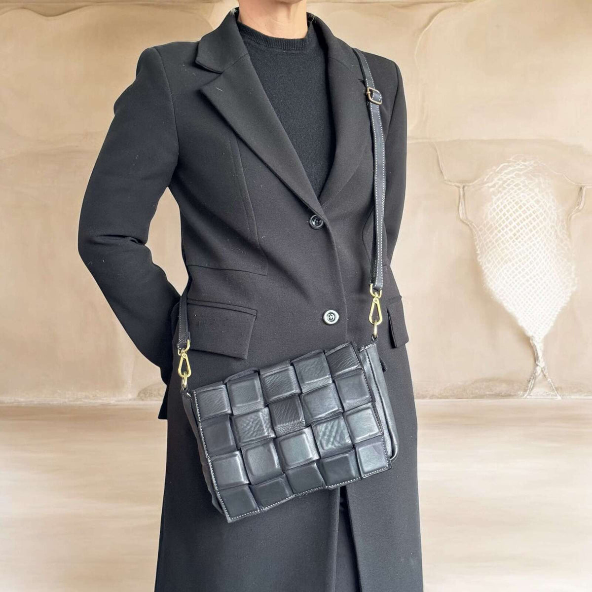 Borsa cartella modello quadretti in pelle - Pito’s|Bag
