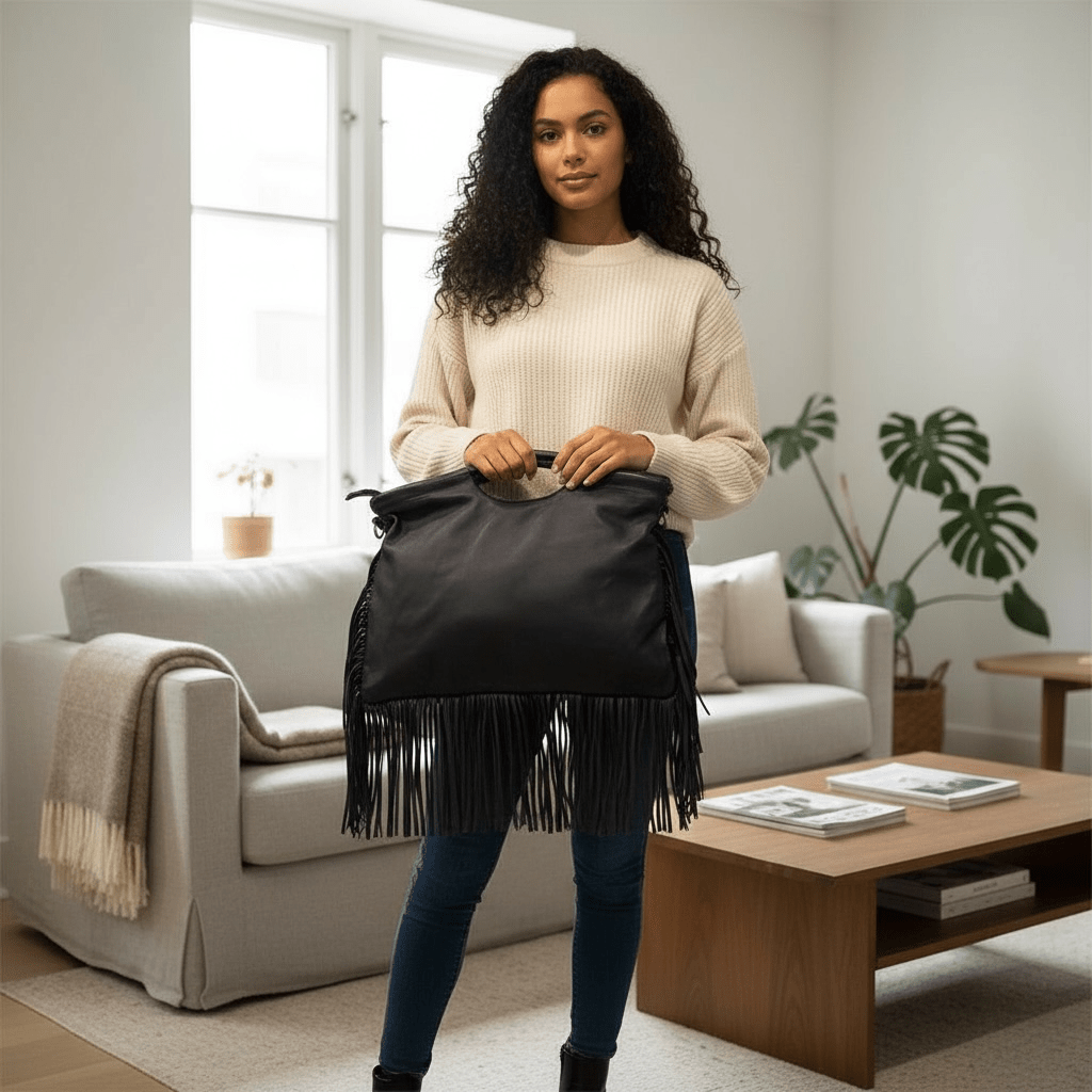 Borsa Donna a Mano in Pelle con Frange - Pito’s|Bag