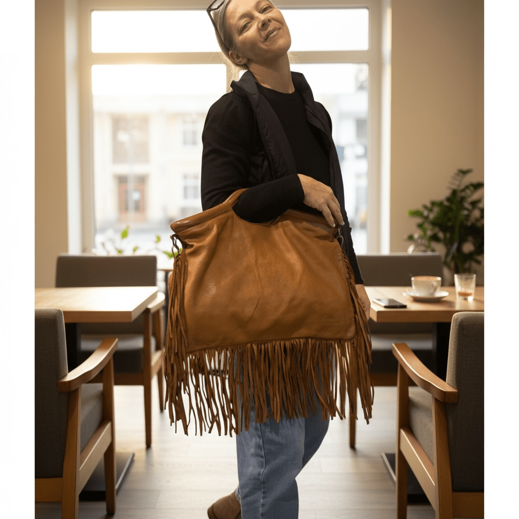 Borsa Donna a Mano in Pelle con Frange - Pito’s|Bag