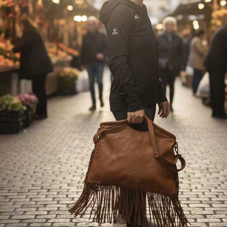 Borsa Donna a Mano in Pelle con Frange - Pito’s|Bag