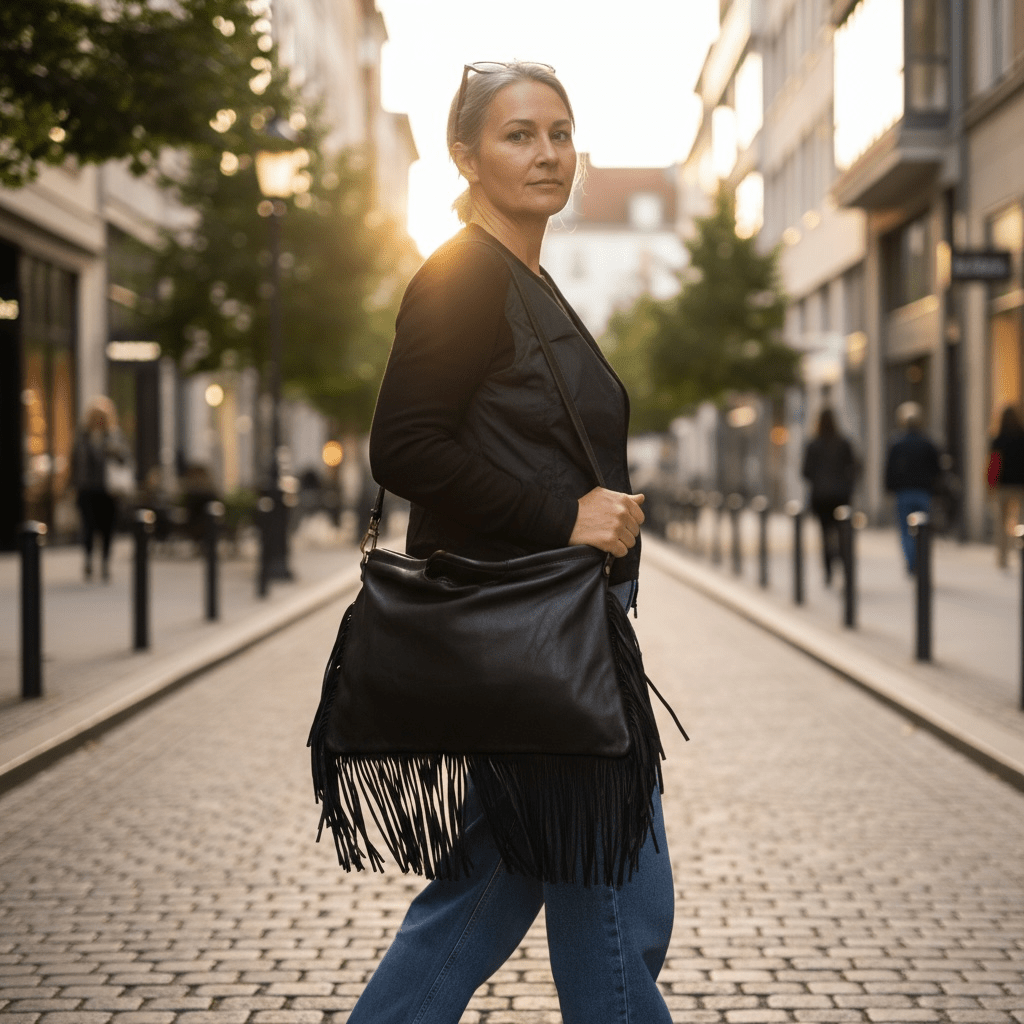 Borsa Donna a Mano in Pelle con Frange - Pito’s|Bag