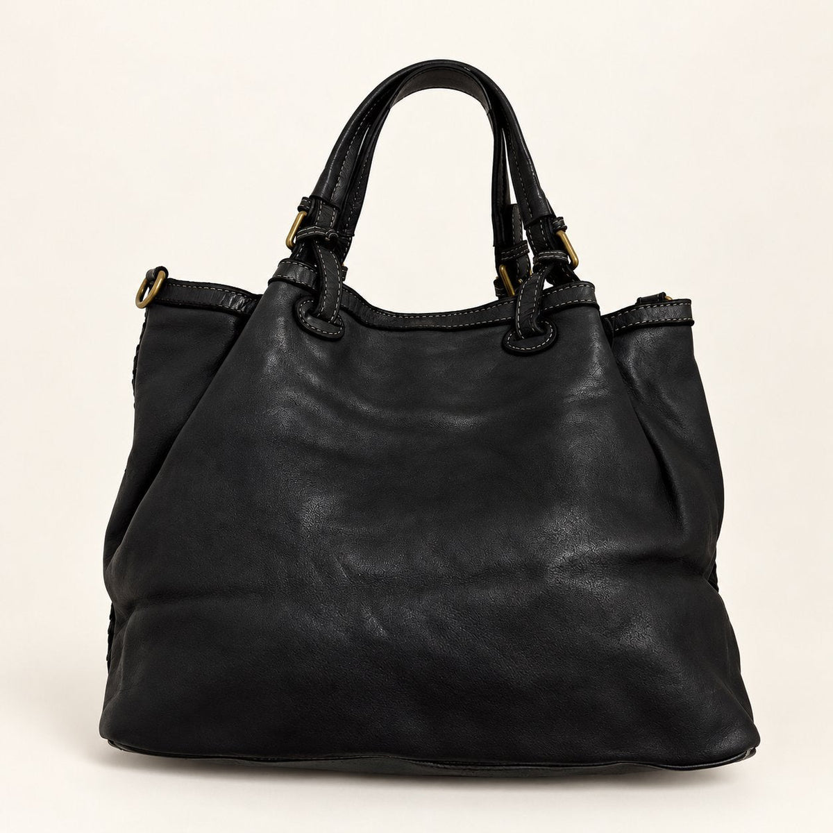 Borsa Donna Alfa in pelle intrecciata Nera - Pito’s|Bag