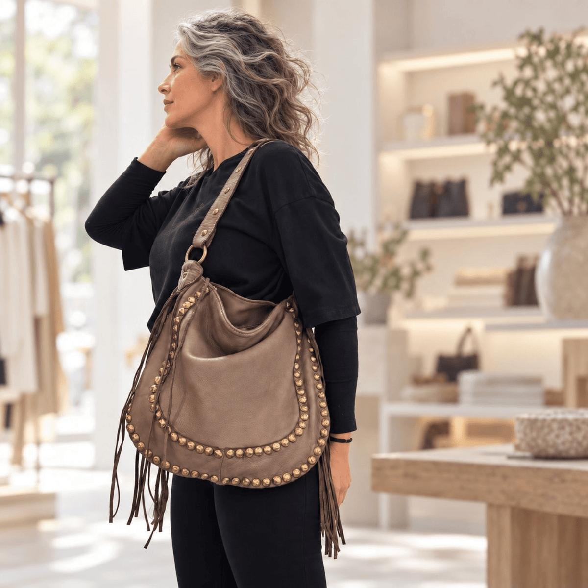 Borsa Donna borchie e frange Iumy - Pito’s|Bag